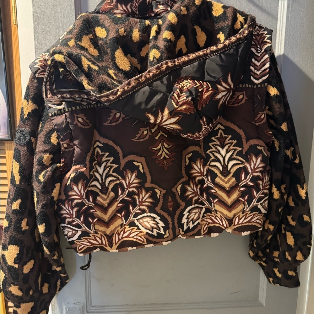 FARM Rio Ainika Puffer Jacket Brown Size Small - Picture 9 of 11